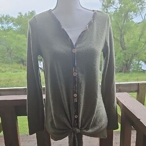 First Love Forest Green Knit Cardigan